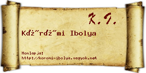 Körömi Ibolya névjegykártya