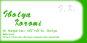 ibolya koromi business card